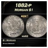 1882-p Morgan Dollar $1 Grades ms62