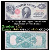 1917 $1 Large Size Legal Tender Note Grades vf++ S