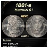 1881-s Morgan Dollar $1 Grades ms65+