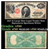 1917 $1 Large Size Legal Tender Note Grades vf++ S