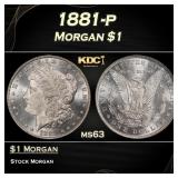 1881-p Morgan Dollar $1 Grades ms63