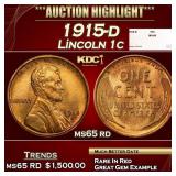 1915-d Lincoln Cent 1c ms65 rd SEGS