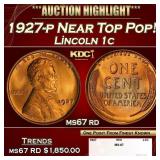 1927-p Lincoln Cent Near Top Pop! 1c ms67 rd SEGS