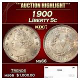 1900 Liberty Nickel 5c ms66 SEGS