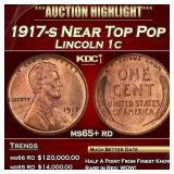 1917-s Lincoln Cent Near Top Pop 1c ms65+ rd SEGS