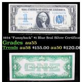 1934 $1 Blue Seal Silver Certificate "Funnyback" G