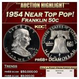 1954 Proof Franklin Half Dollar Near Top Pop! 50c