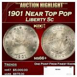 1901 Liberty Nickel Near Top Pop 5c ms66+ SEGS