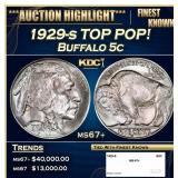 1929-s Buffalo Nickel TOP POP! 5c ms67+ SEGS