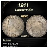 1911 Liberty Nickel 5c Grades ms65+