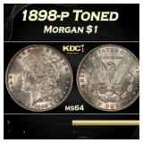 1898-p Morgan Dollar Toned $1 Grades ms64
