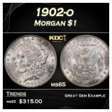 1902-o Morgan Dollar $1 Grades ms65