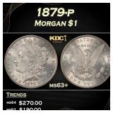 1879-p Morgan Dollar $1 Grades ms63+