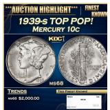 1939-s Mercury Dime TOP POP! 10c ms68 SEGS