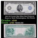1914 $5 Large Size Blue Seal Federal Reserve Note