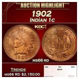 1902 Indian Cent . 1c ms66 rd SEGS