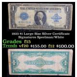 1923 $1 large size Silver Certificate Grades f+ Si