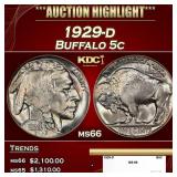 1934-p Buffalo Nickel Near Top Pop 5c ms66+ SEGS