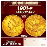 1901-p Gold Liberty Eagle $10 ms66 SEGS