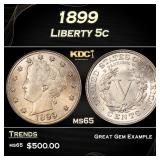 1899 Liberty Nickel 5c Grades ms65