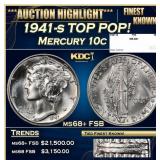 1941-s Mercury Dime TOP POP! 10c ms68+ FSB SEGS