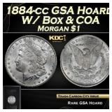 1884-cc Morgan Dollar GSA Hoard W/ Box & COA $1 Gr