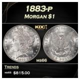 1883-p Morgan Dollar $1 Grades ms66