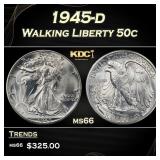 1945-d Walking Liberty Half Dollar 50c Grades ms66