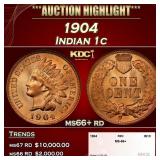 1904 Indian Cent . 1c ms66+ rd SEGS