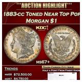 1883-cc Morgan Dollar Toned Near Top Pop! $1 ms67+