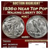 1936-d Walking Liberty Half Dollar Near Top Pop 50