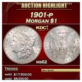 1901-p Morgan Dollar $1 ms62 USCG