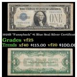 1928B $1 Blue Seal Silver Certificate "Funnyback"