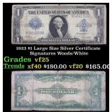1923 $1 large size Silver Certificate Grades vf+ S