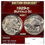 1929-d Buffalo Nickel 5c ms66 SEGS