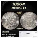 1886-p Morgan Dollar $1 ms66+ SEGS