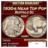 1930-s Buffalo Nickel Near Top Pop 5c ms66+ SEGS