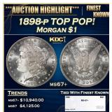 1898-p Morgan Dollar TOP POP! $1 ms67+ SEGS