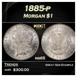 1885-p Morgan Dollar $1 Grades ms65