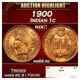 1900 Indian Cent 1c ms66 rd SEGS