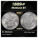 1889-p Morgan Dollar $1 Grades ms64+