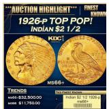 1926-p Gold Indian Quarter Eagle TOP POP! $2 1/2 m