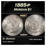 1885-p Morgan Dollar $1 Grades ms64+
