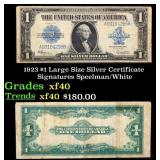 1923 $1 large size Silver Certificate Grades xf Si