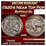 1920-s Buffalo Nickel Near Top Pop! 5c ms65 SEGS