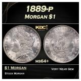 1889-p Morgan Dollar $1 Grades ms64+