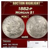 1882-p Morgan Dollar $1 ms66 SEGS