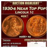 1930-s Lincoln Cent Near Top Pop! 1c ms66+ rd SEGS