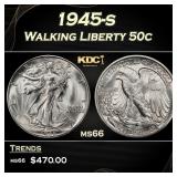 1945-s Walking Liberty Half Dollar 50c Grades ms66
