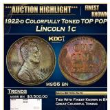 1922-d Lincoln Cent Colorfully Toned TOP POP! 1c m
